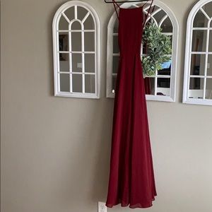 LULUS | Maroon/wine red maxi bridesmaid dress